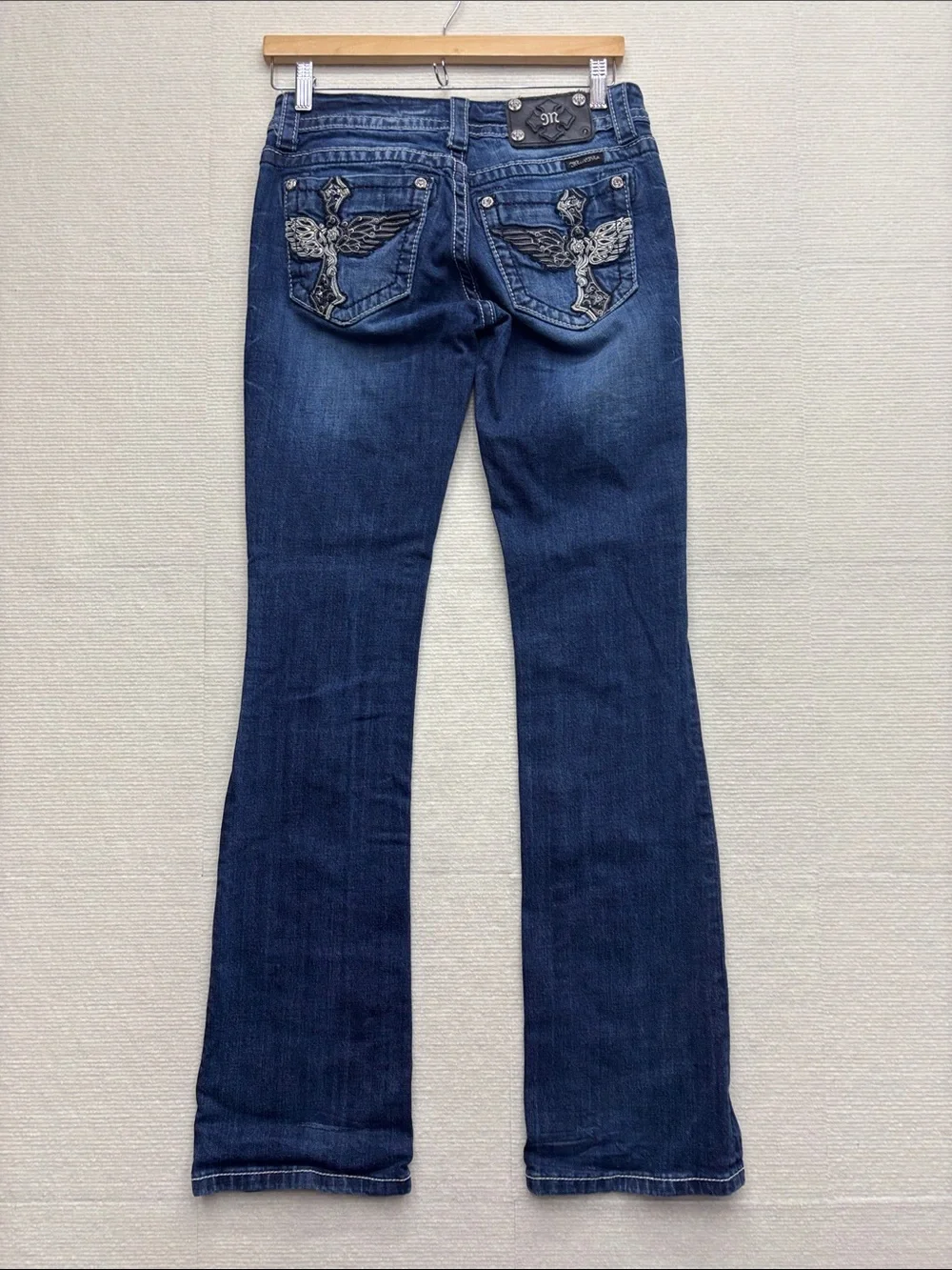 Miss Me | 27 boot Women's Classic Bootcut Jeans - Dark Blue Denim - Picture 7 of 11